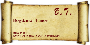 Bogdanu Timon névjegykártya